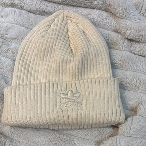 Adidas Off-White Ribbed Beanie iridescent logo worn once